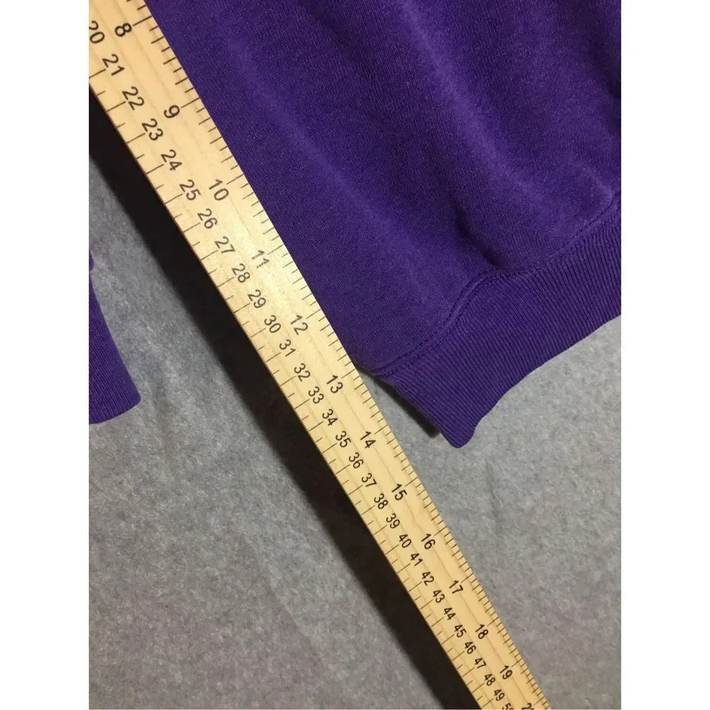 Womens Hanes Sweater Size Large Vintage Made in USA Plain Purple Cotton Blend - Picture 4 of 4
